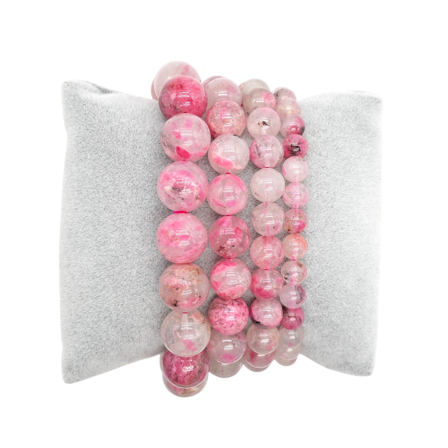 Bracelet en Rhodonite sur Quartz du Brésil AAA