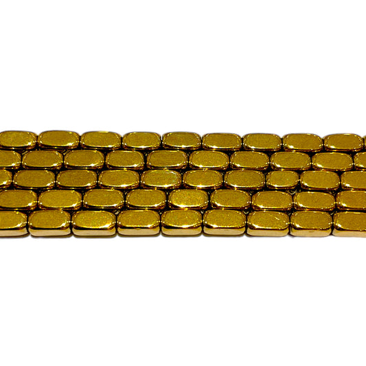 Fil de perle Hématite electroplaquée doré bronze HED-74 dorée