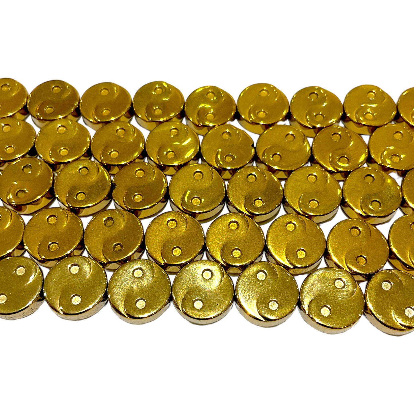 Fil de perle Hématite electroplaquée dorée HED-76 dorée