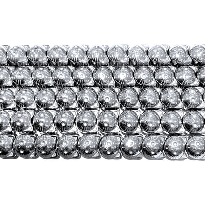 Fil de perle Hématite electroplaquée chat HEA-67 argentée - Foliesbijoux