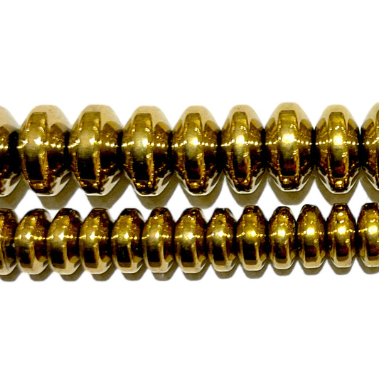 Fil de perle Hématite electroplaquée dorée/bronze