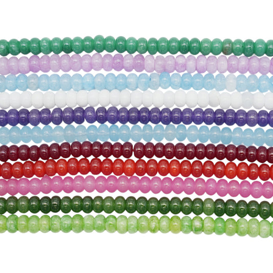 Fil de perle rondelles Jade teinté 5x8 mm (23 coloris disponible)
