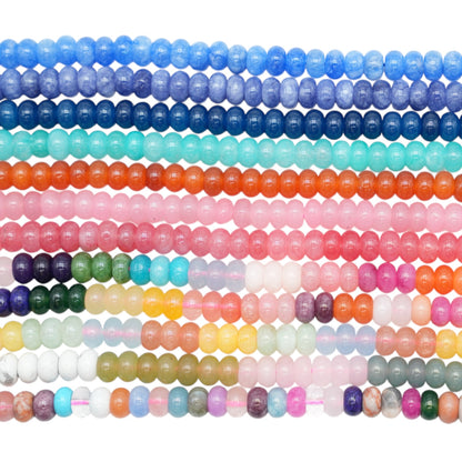 Fil de perle rondelles Jade teinté 5x8 mm (23 coloris disponible)