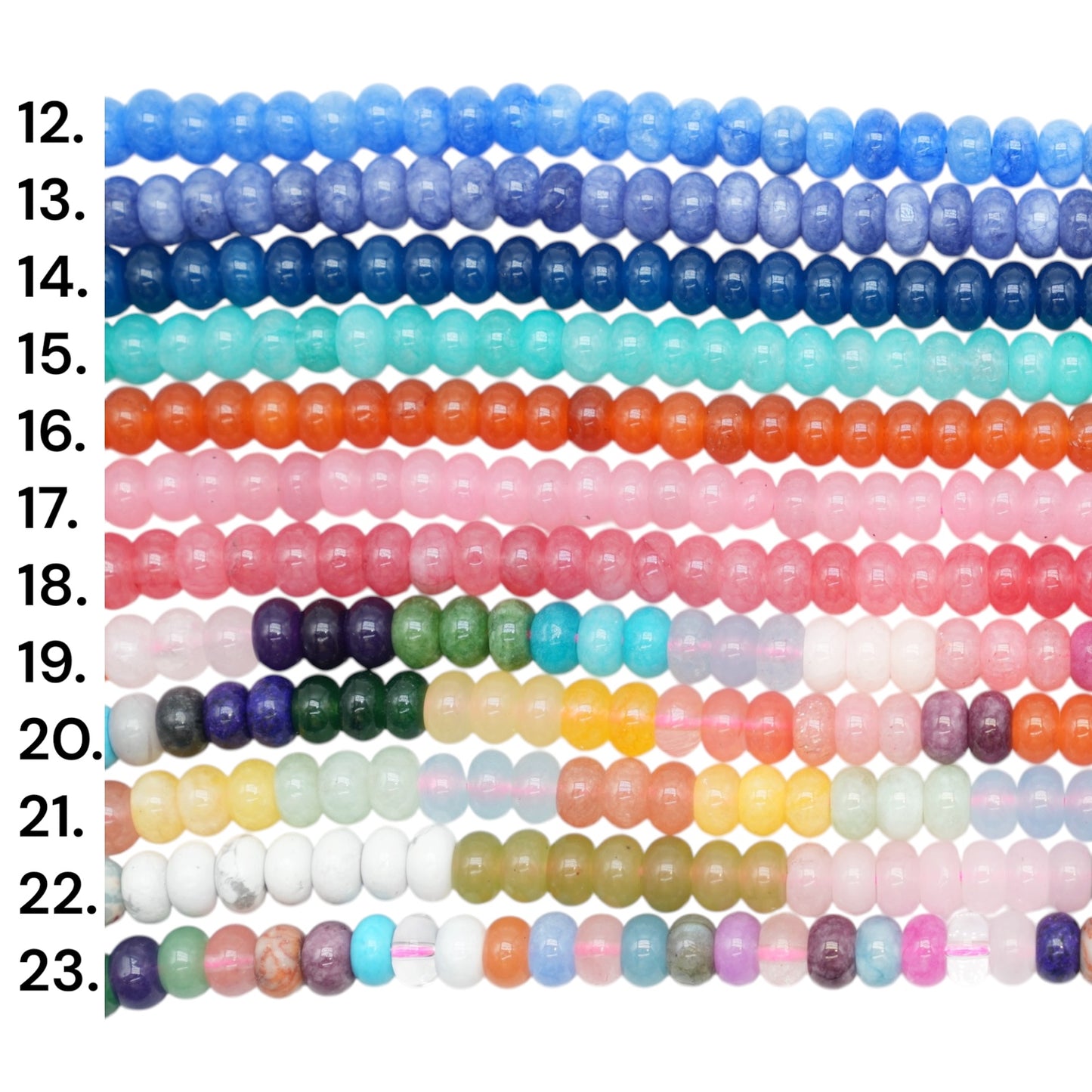 Fil de perle rondelles Jade teinté 5x8 mm (23 coloris disponible)