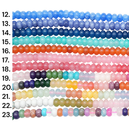 Fil de perle rondelles Jade teinté 5x8 mm (23 coloris disponible)