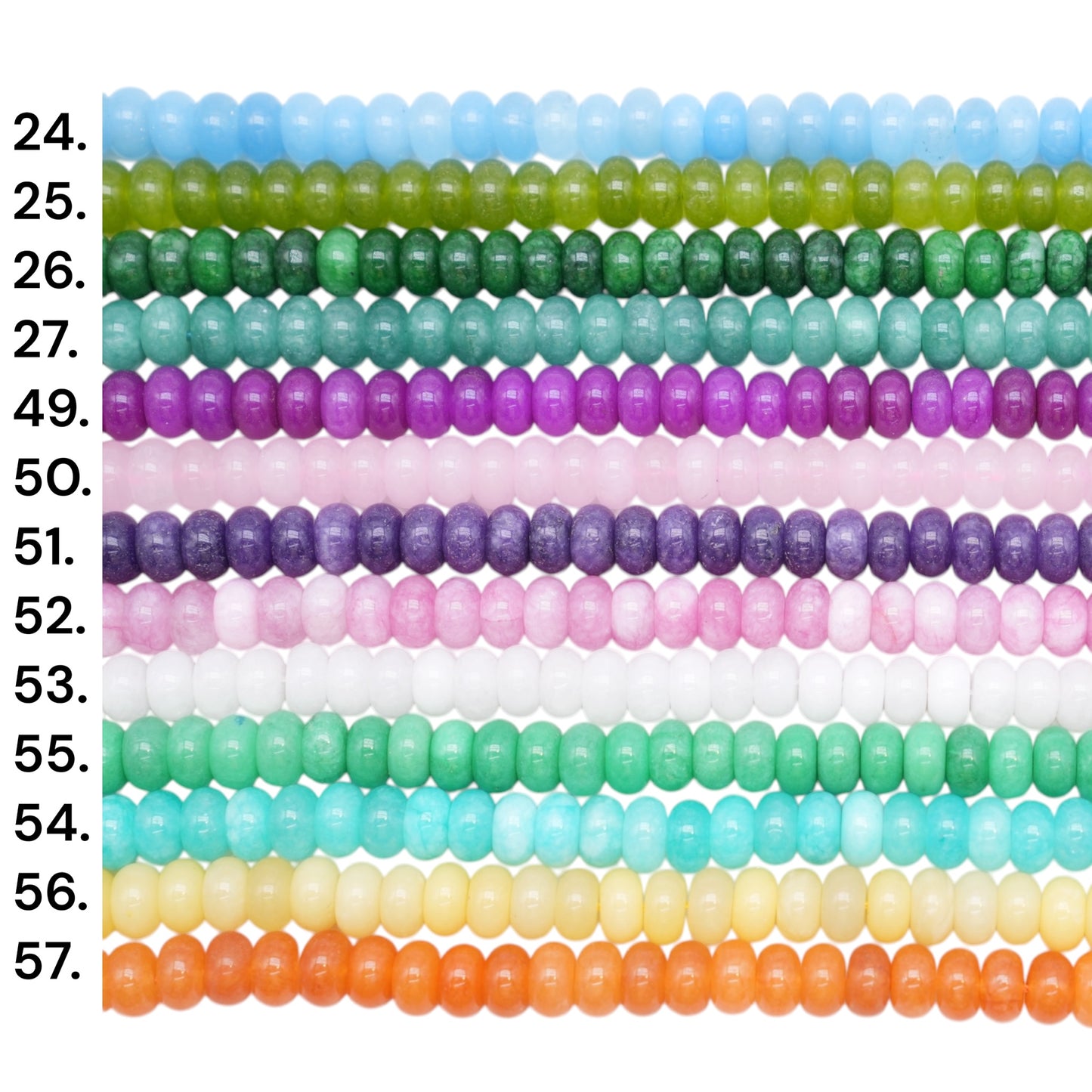 Fil de perle rondelles Jade teinté 6x10 mm (13 coloris disponible)