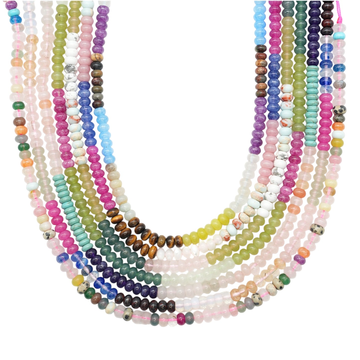 Fil de perle rondelles Jade teinté 4x6 mm (7 coloris disponible)