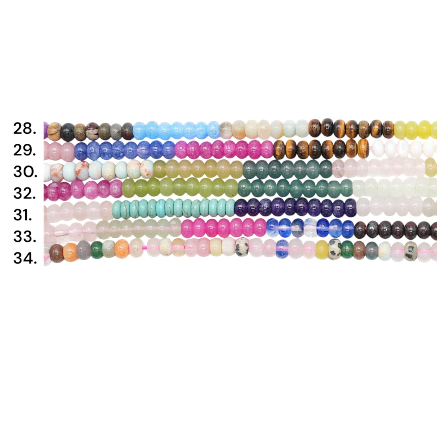 Fil de perle rondelles Jade teinté 4x6 mm (7 coloris disponible)