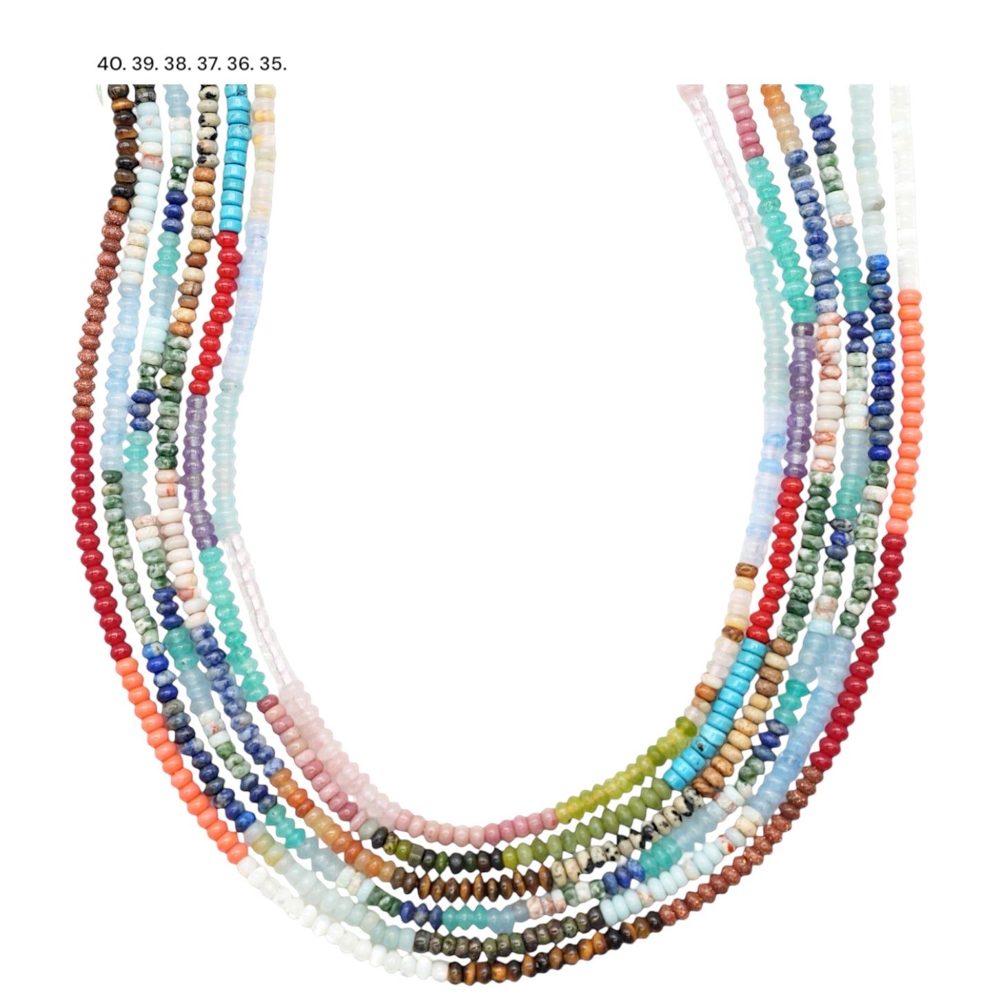 Fil de perle rondelles Jade teinté & pierre naturelle 2x4 mm (7 coloris disponible)