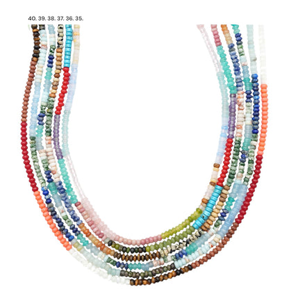 Fil de perle rondelles Jade teinté & pierre naturelle 2x4 mm (7 coloris disponible)