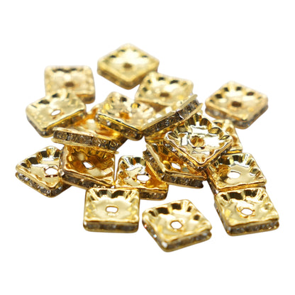 Lot de 100 breloques strass intercalaire PSD3 en cuivre doé