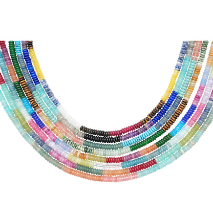 Fil de perle rondelles Jade teinté & pierre naturelle 2x6 mm (8 coloris disponible)