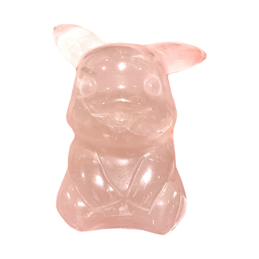 Figurine Pikachu en Quartz rose