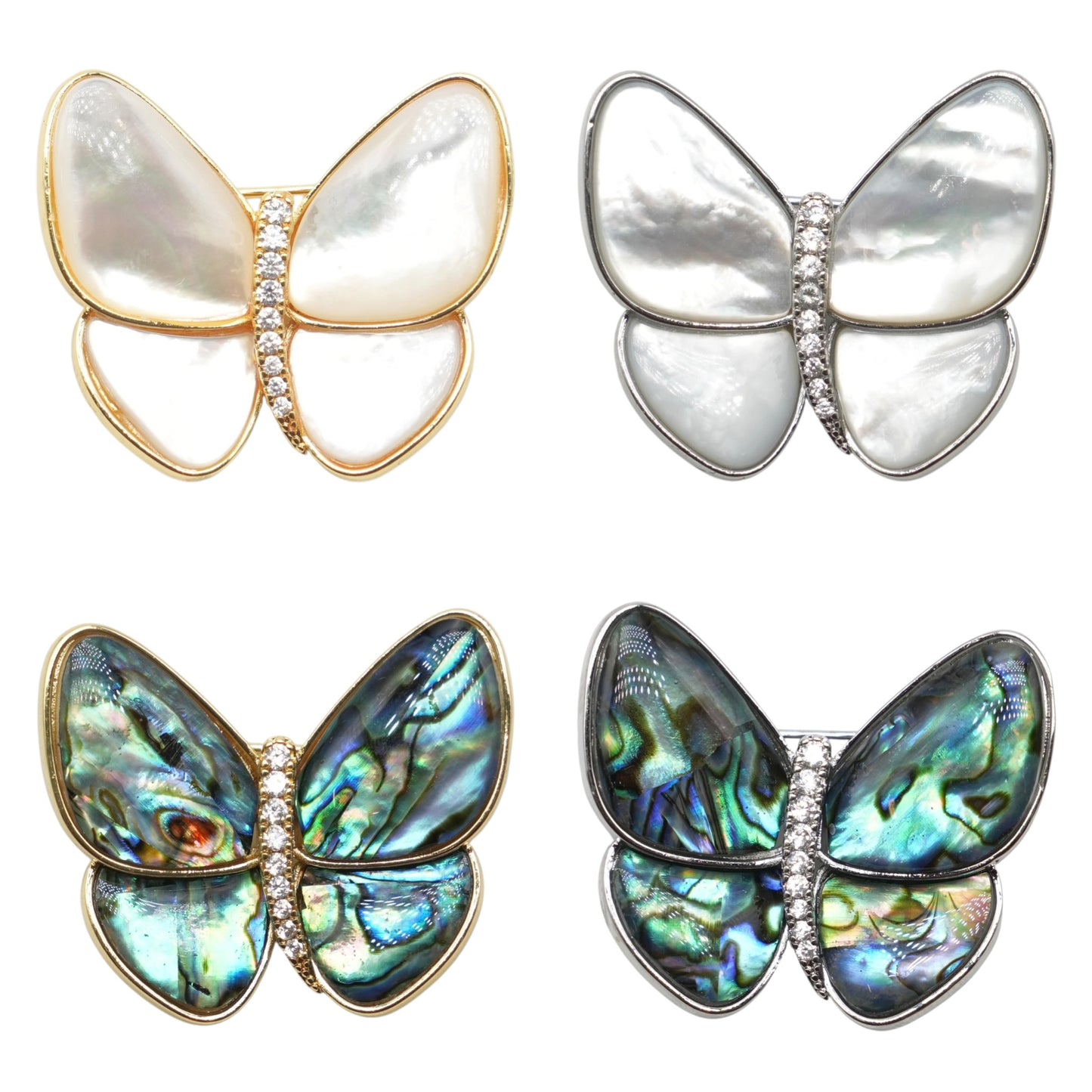 Broche nacre Papillon 3x3 cm