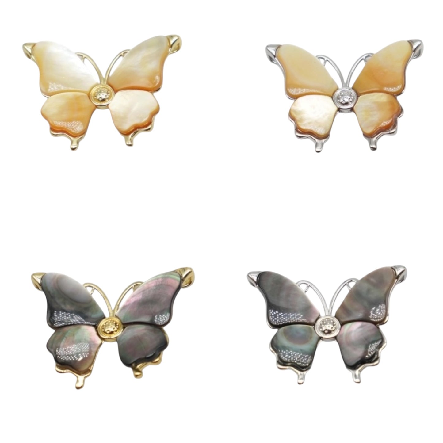 Broche nacre Papillon 2.5x2.5 cm