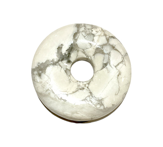 Pendentif Donut en Howlite blanche