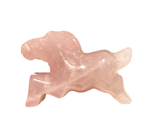 Figurine Cheval en Quartz rose