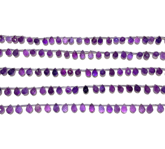 44 petits pendentifs Amethyste goutte facetté