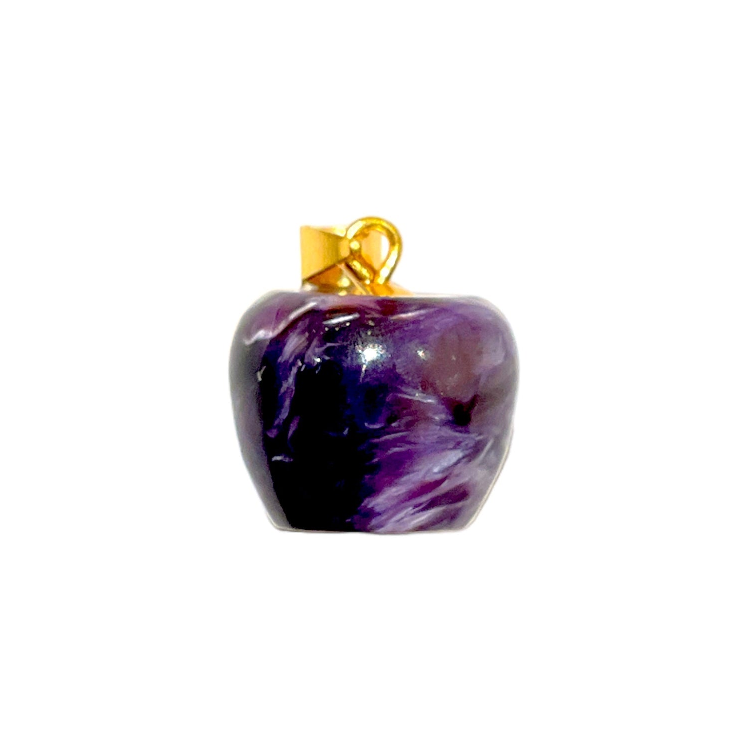 Pendentif Charoite en forme de pomme - Foliesbijoux