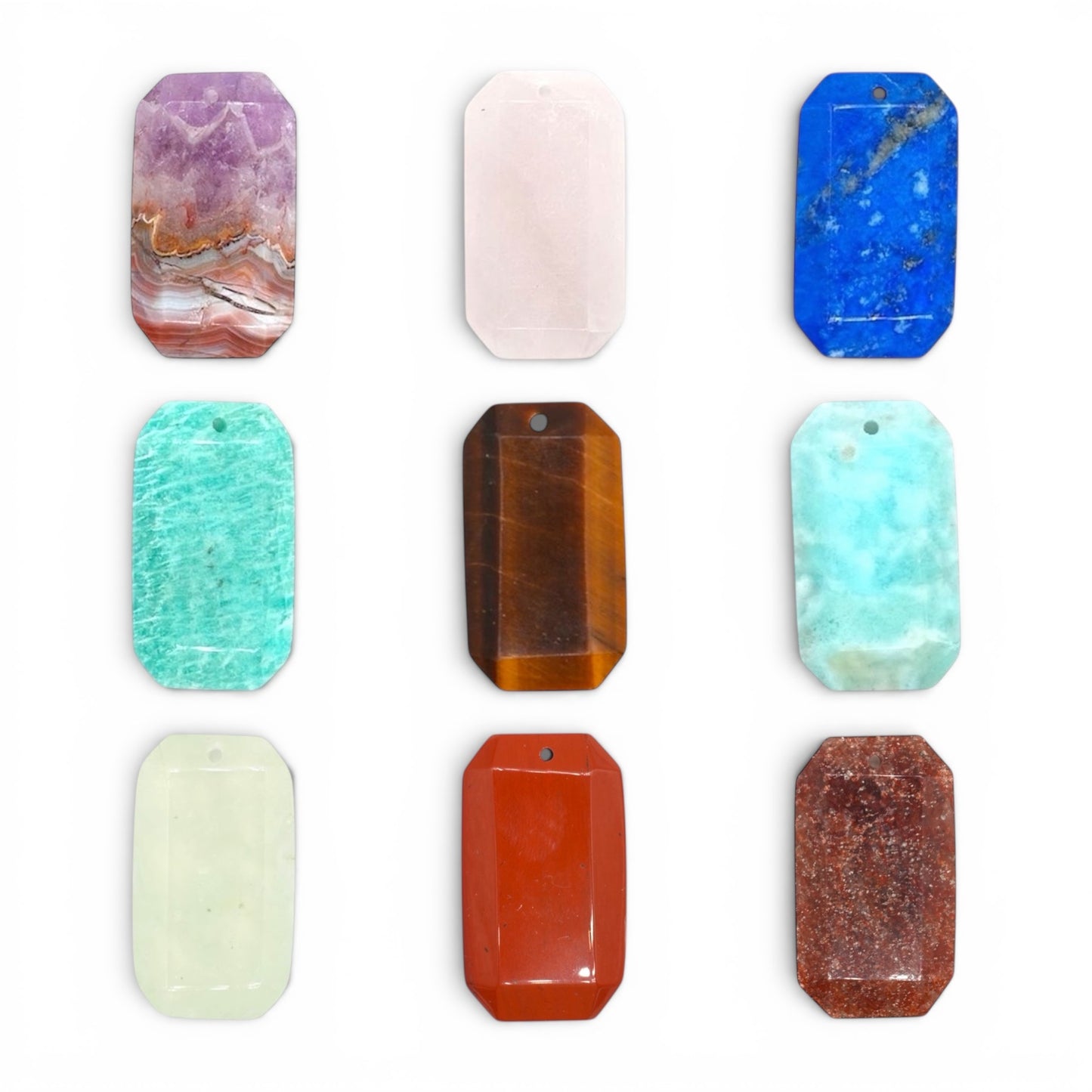 Pendentif rectangle 20x35 mm (6 pierres disponibles) (bélière non incluse)