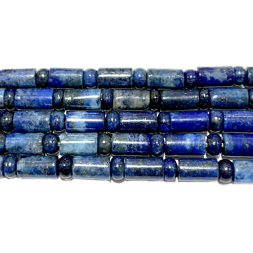 Fil de perles tubes x rondelle lapis-lazuli