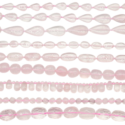 Fil de perles Quartz rose forme libre (9 formes disponible)