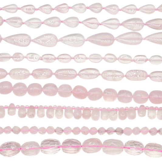 Fil de perles Quartz rose forme libre (9 formes disponible)