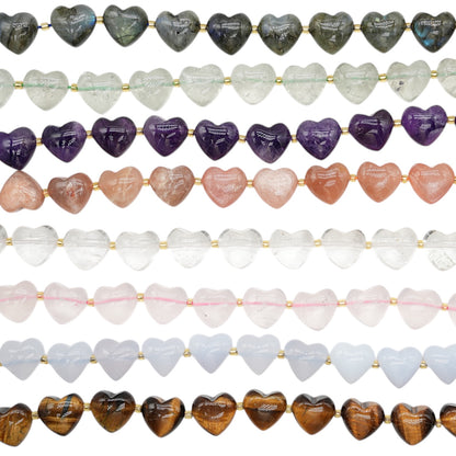 Fil de perle coeur 15 mm (8 pierres disponible)