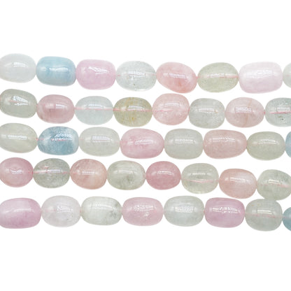 Fil de perle ovale Morganite 10x14 mm