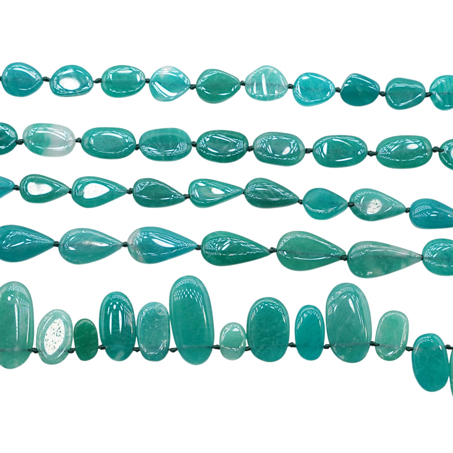 Fil de perle forme libre Amazonite de Russie AA