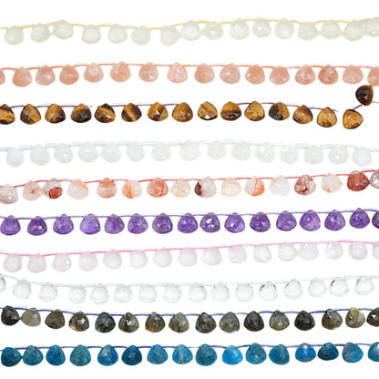 Fil de perle Goutte forme poire facetté 12x12 mm (11 pierres naturelles disponible)