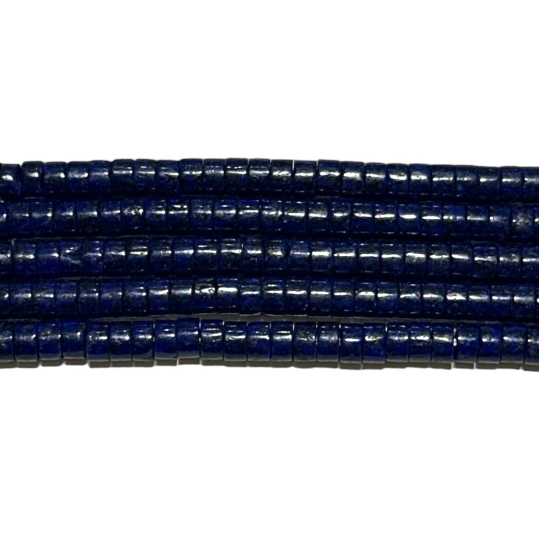 Heishi pearl thread in lapis lazuli