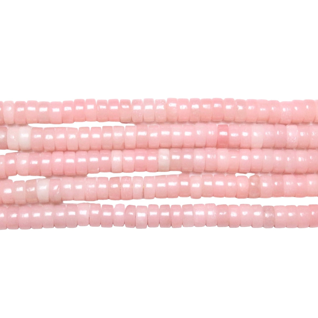 Heishi Pearl -draad in roze kwarts
