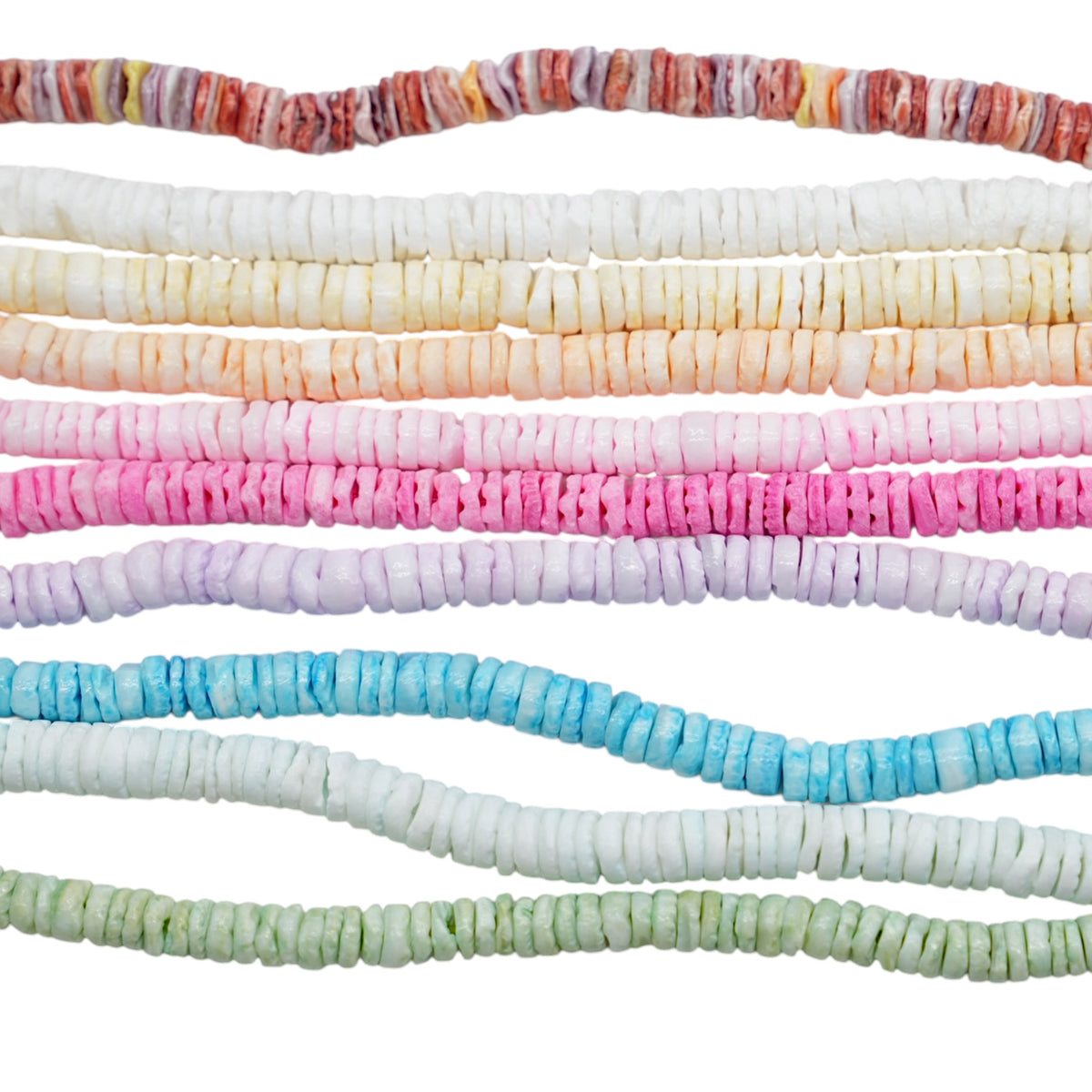 Fil de perle rondelles Nacre chauffée 5-6 mm (10 coloris disponible)
