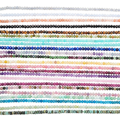 Fil de perle en rondelle facetté 3x4 mm (22 pierres disponible)