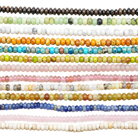Fil de perles rondelles 2,5x4 mm (14 pierres disponibles)