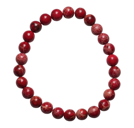 Bracelet Jaspe impérial rouge chauffé pour enfant