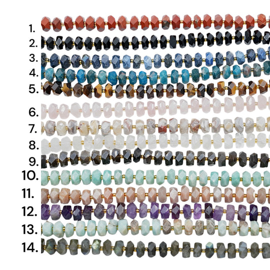 Fil de perles rondelles facetté 5x11 mm (13 coloris disponible)