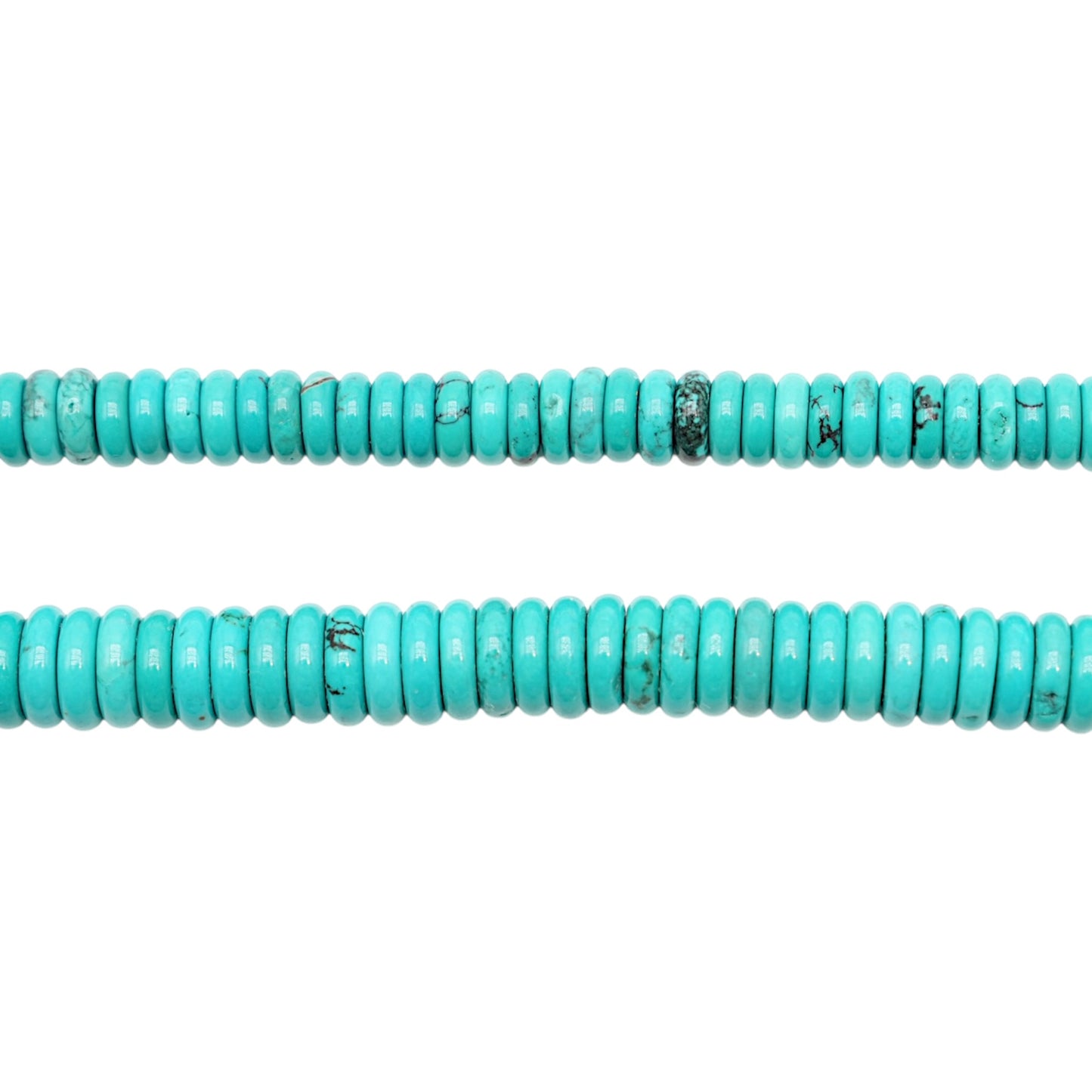 Fil de perles rondelle Turquoise de Chine