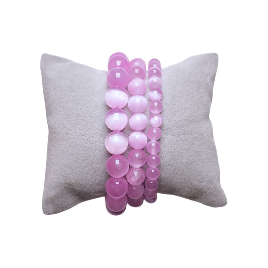 Bracelet Selenite chauffée mauve couleur 7