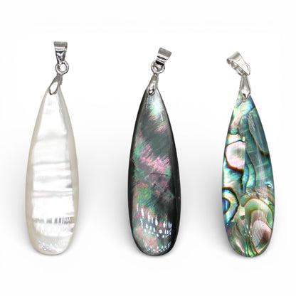 Pendentif forme allongé 4x1 mm en nacre