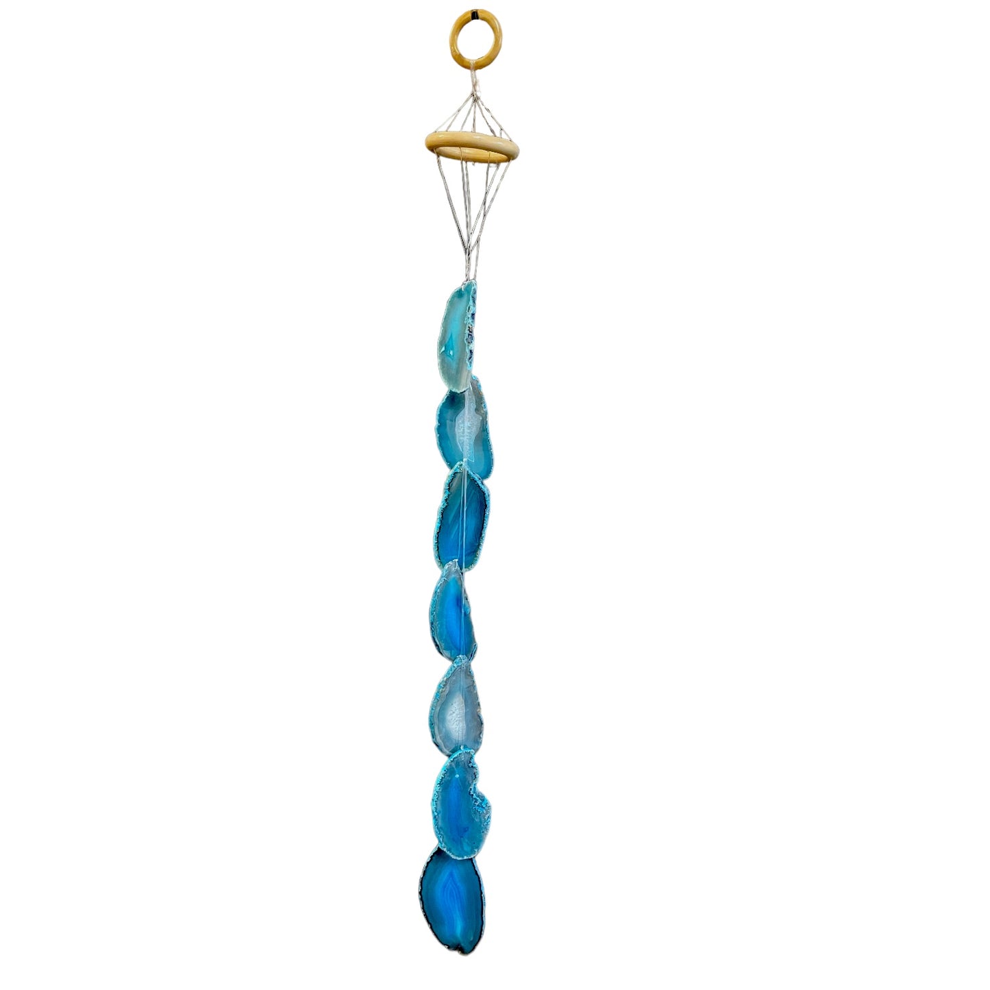 Carillon en agate bleue