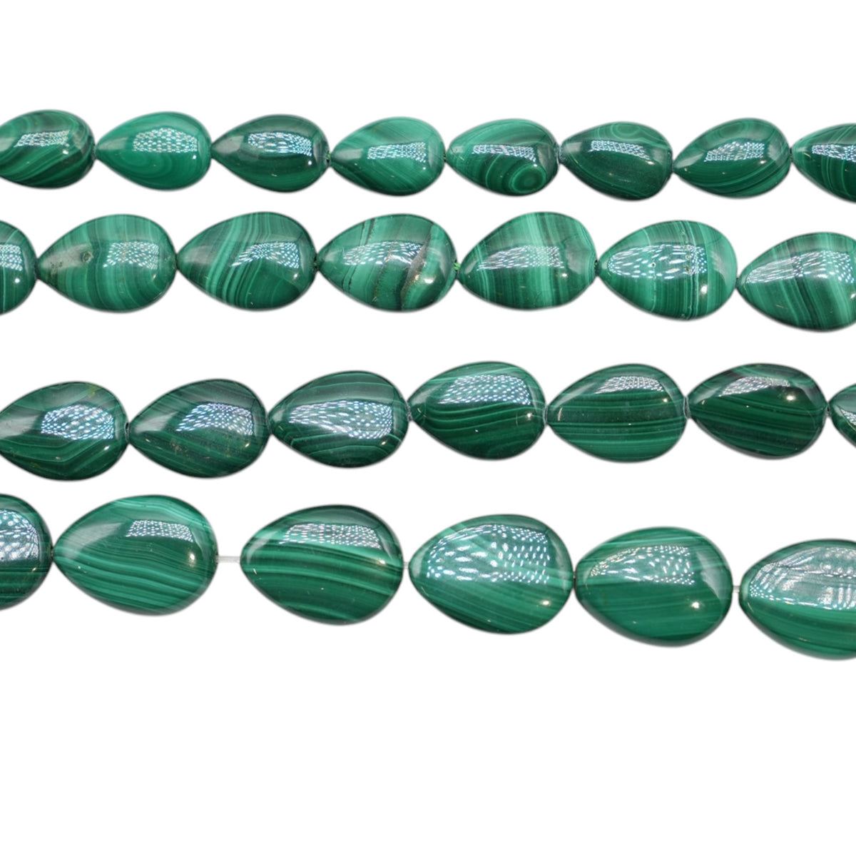 Fil de perles Malachite forme goutte (4 tailles disponible)