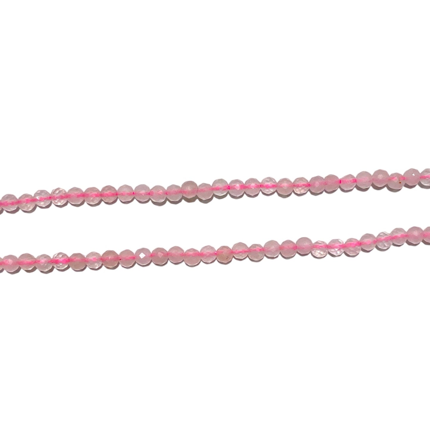 Collier quartz rose 2-3mm acier inoxydable doré/argenté