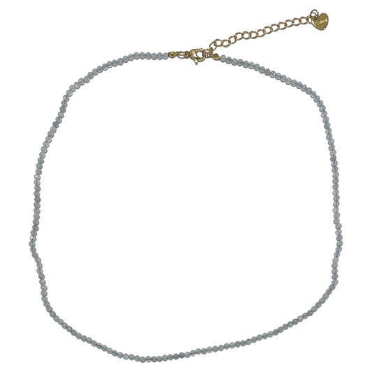 Collier labradorite 2-3mm acier inoxydable doré/argenté (référence 16) - Foliesbijoux