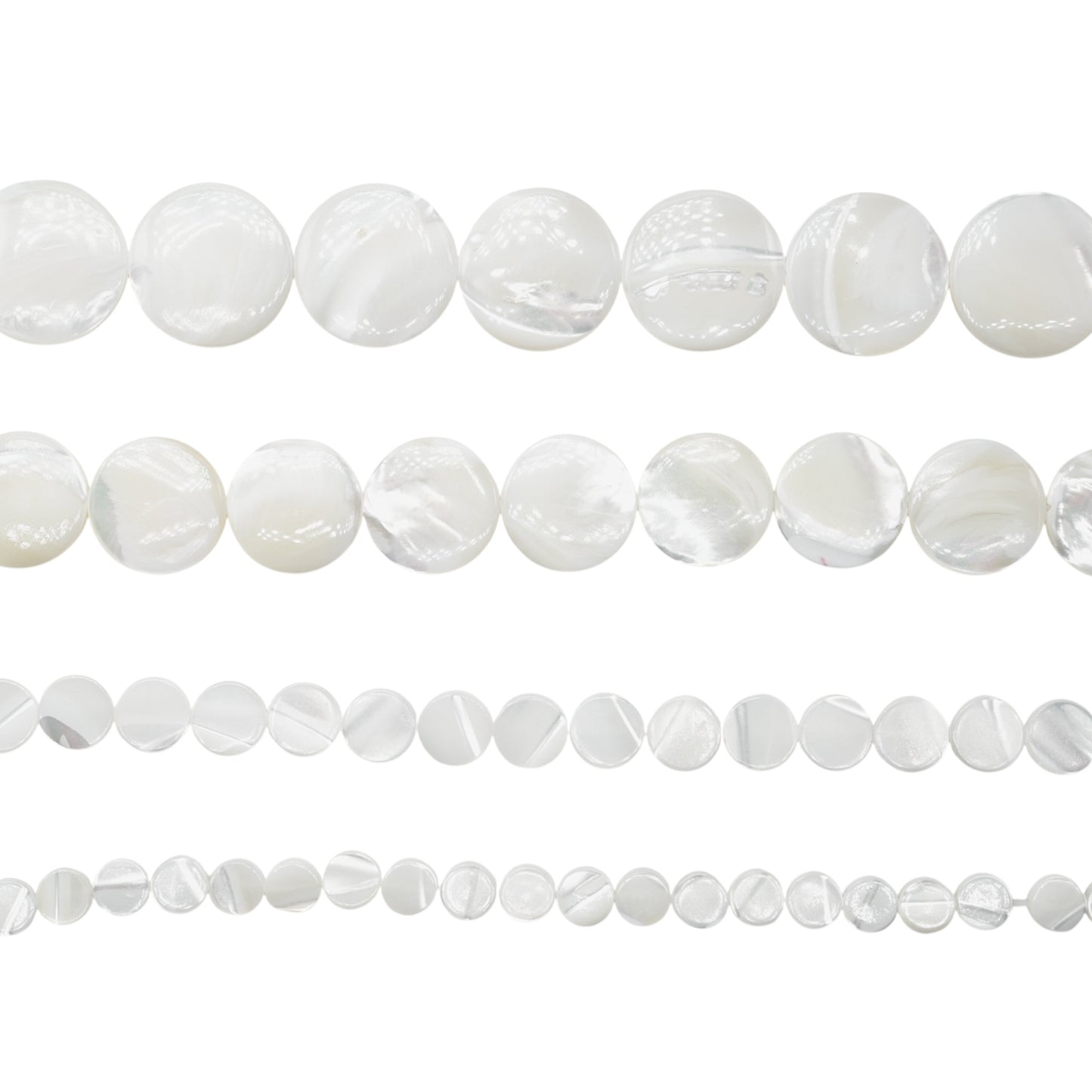 Fil de rond plat en nacre blanche