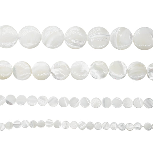 Fil de rond plat en nacre blanche