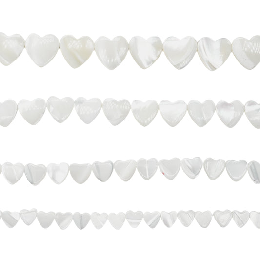 Fil de coeur percé latéralement en nacre blanche