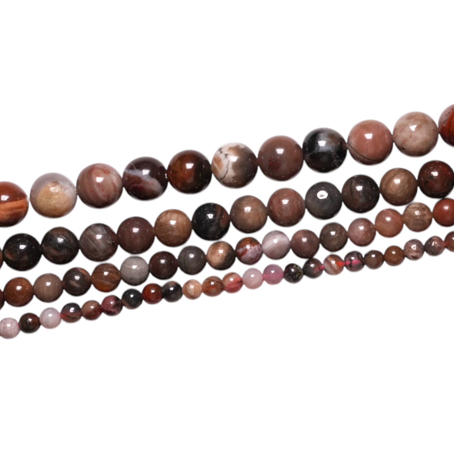 Fil de perle Bois fossilisé de Madagascar A - Foliesbijoux