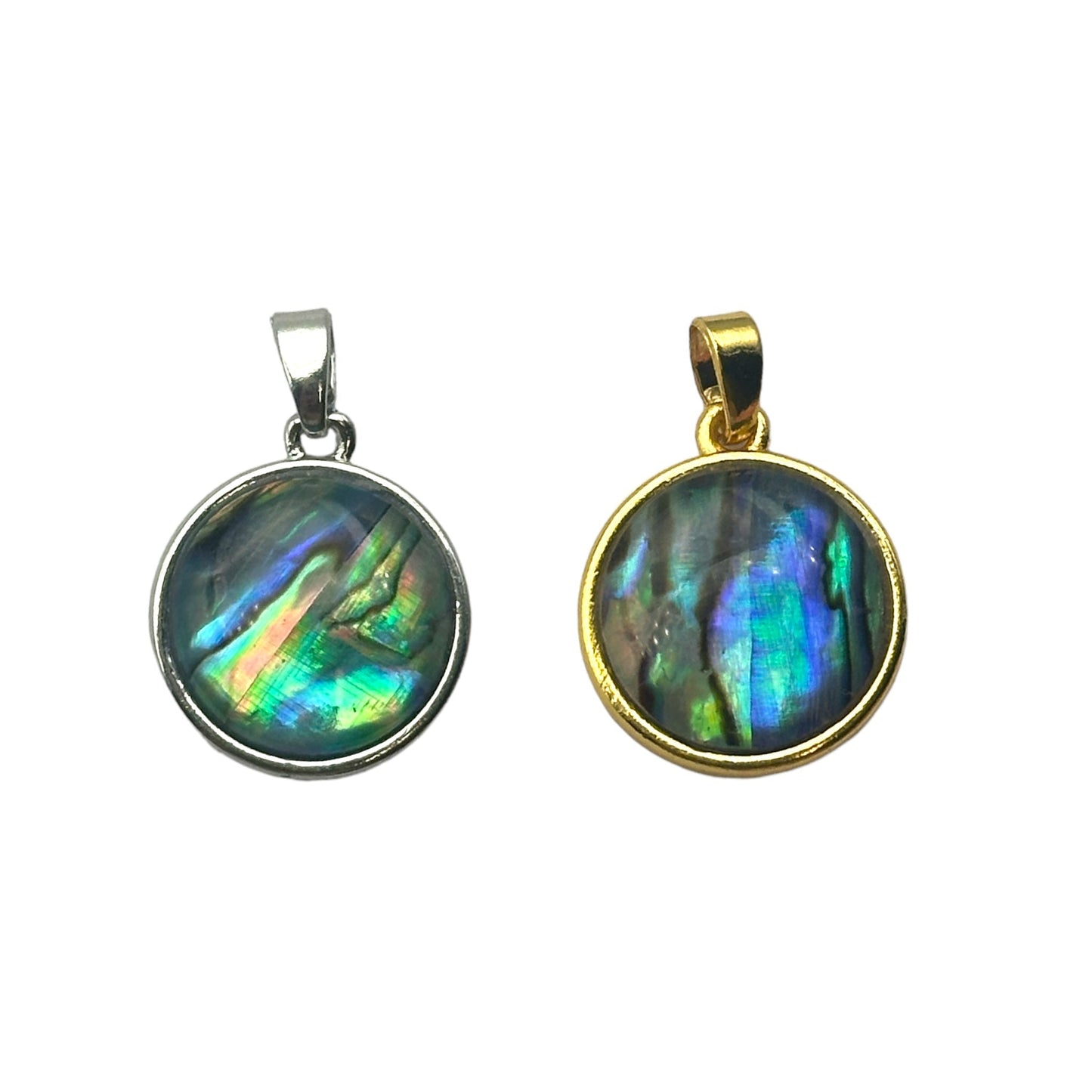 Pendentif nacre abalone ronde